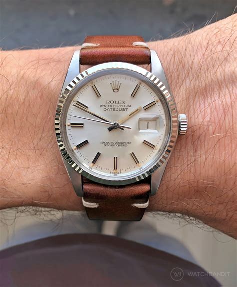 rolex date just leather strap